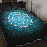 Vishuddha Chakra Spiritual Print Quilt Bed Set