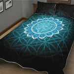 Vishuddha Chakra Spiritual Print Quilt Bed Set