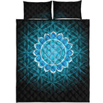 Vishuddha Chakra Spiritual Print Quilt Bed Set
