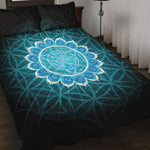 Vishuddha Chakra Spiritual Print Quilt Bed Set