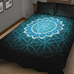 Vishuddha Chakra Spiritual Print Quilt Bed Set
