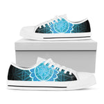 Vishuddha Chakra Spiritual Print White Low Top Shoes