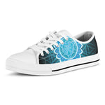 Vishuddha Chakra Spiritual Print White Low Top Shoes