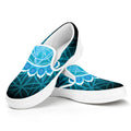 Vishuddha Chakra Spiritual Print White Slip On Sneakers