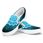 Vishuddha Chakra Spiritual Print White Slip On Shoes
