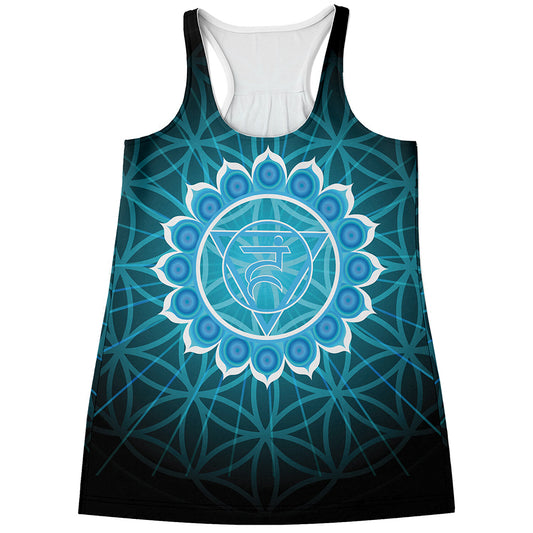 Vishuddha Chakra Spiritual Print Women's Racerback Tank Top