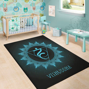 Vishuddha Chakra Symbol Print Area Rug