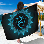 Vishuddha Chakra Symbol Print Beach Sarong Wrap