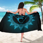 Vishuddha Chakra Symbol Print Beach Sarong Wrap