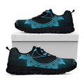 Vishuddha Chakra Symbol Print Black Running Shoes