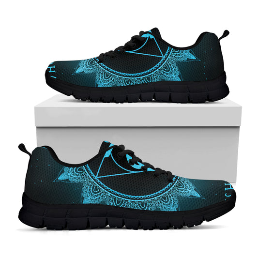 Vishuddha Chakra Symbol Print Black Sneakers