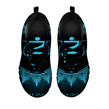 Vishuddha Chakra Symbol Print Black Sneakers