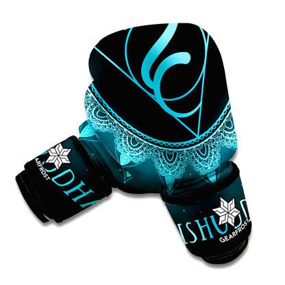 Vishuddha Chakra Symbol Print Boxing Gloves