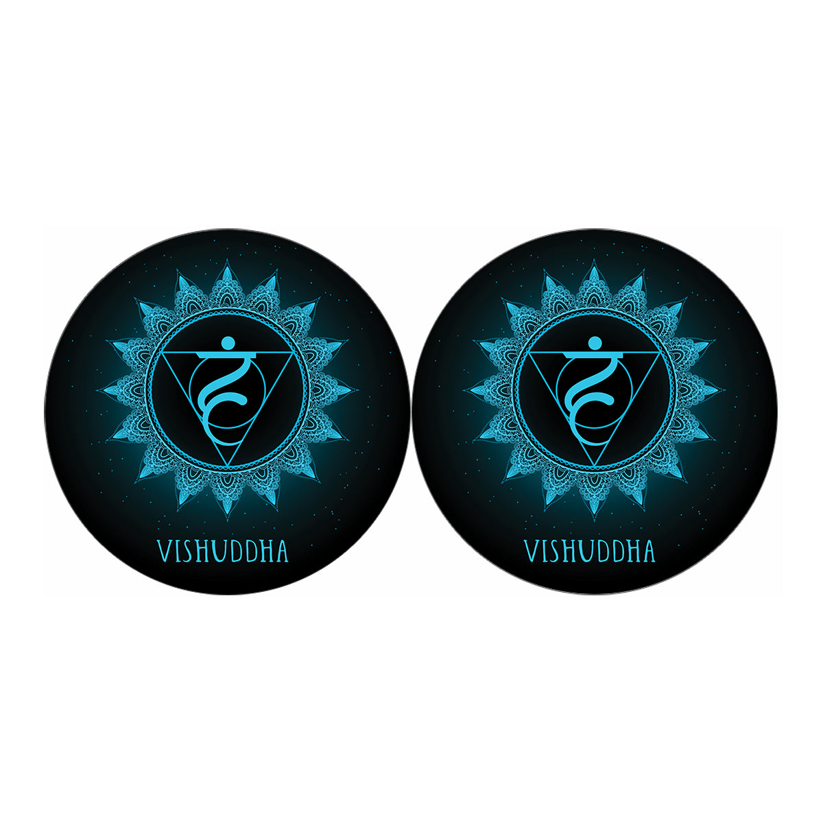 Vishuddha Chakra Symbol Print Car Coasters