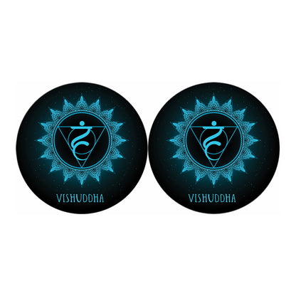Vishuddha Chakra Symbol Print Car Coasters