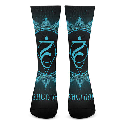 Vishuddha Chakra Symbol Print Crew Socks