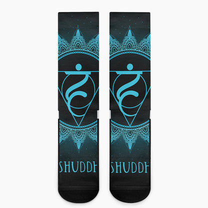Vishuddha Chakra Symbol Print Crew Socks
