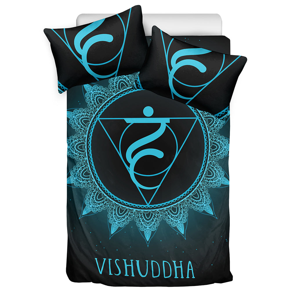 Vishuddha Chakra Symbol Print Duvet Cover Bedding Set