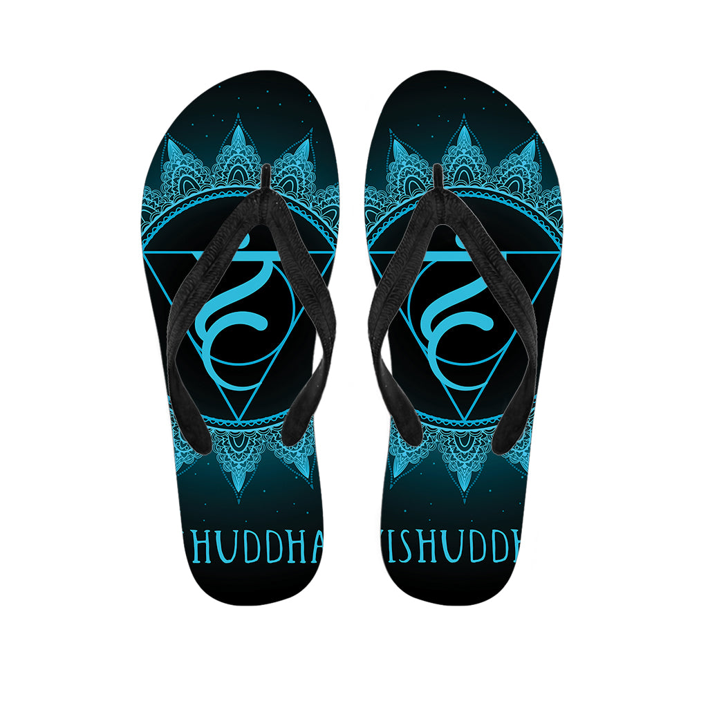 Vishuddha Chakra Symbol Print Flip Flops