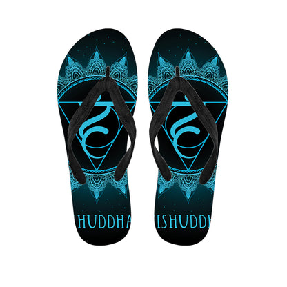 Vishuddha Chakra Symbol Print Flip Flops