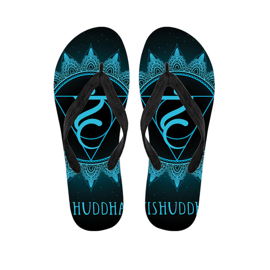 Vishuddha Chakra Symbol Print Flip Flops