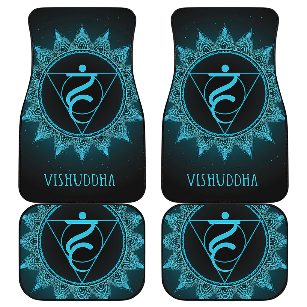 Vishuddha Chakra Symbol Print Front and Back Car Floor Mats