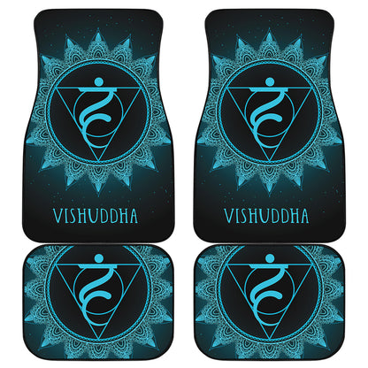 Vishuddha Chakra Symbol Print Front and Back Car Floor Mats