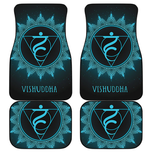 Vishuddha Chakra Symbol Print Front and Back Car Floor Mats
