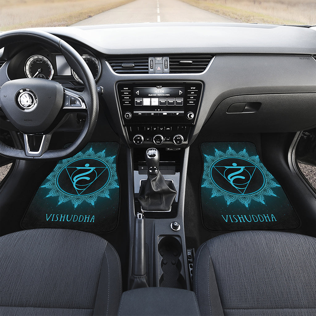 Vishuddha Chakra Symbol Print Front and Back Car Floor Mats