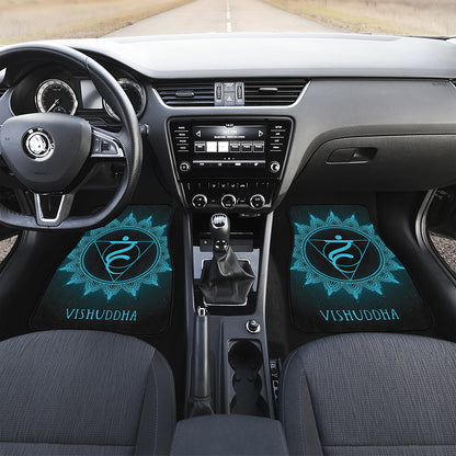 Vishuddha Chakra Symbol Print Front and Back Car Floor Mats