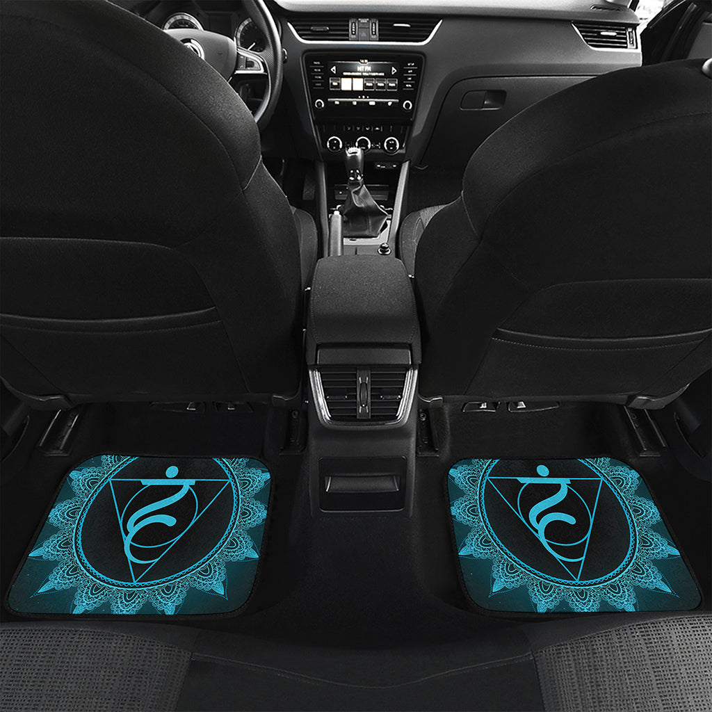Vishuddha Chakra Symbol Print Front and Back Car Floor Mats
