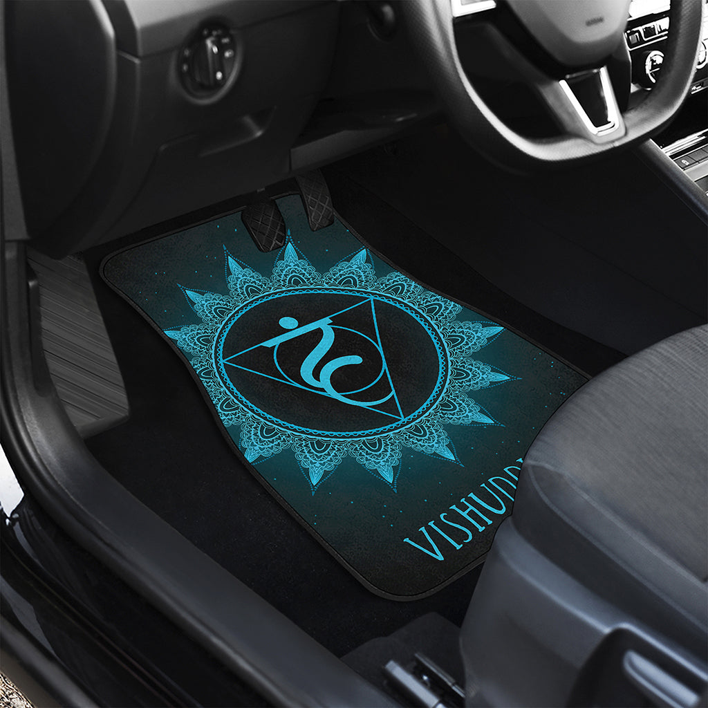 Vishuddha Chakra Symbol Print Front and Back Car Floor Mats