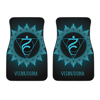 Vishuddha Chakra Symbol Print Front Car Floor Mats