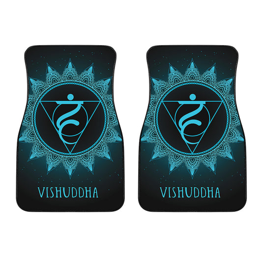 Vishuddha Chakra Symbol Print Front Car Floor Mats