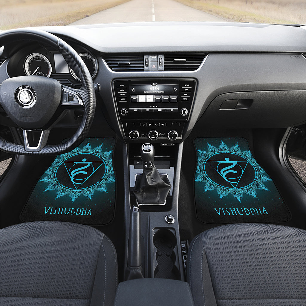 Vishuddha Chakra Symbol Print Front Car Floor Mats