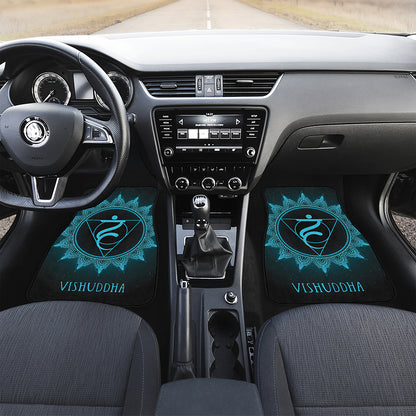 Vishuddha Chakra Symbol Print Front Car Floor Mats
