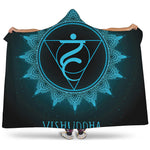 Vishuddha Chakra Symbol Print Hooded Blanket