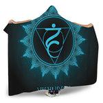 Vishuddha Chakra Symbol Print Hooded Blanket