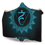 Vishuddha Chakra Symbol Print Hooded Blanket