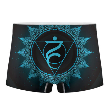 Vishuddha Chakra Symbol Print Men's Boxer Briefs