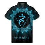 Vishuddha Chakra Symbol Print Men's Short Sleeve Shirt