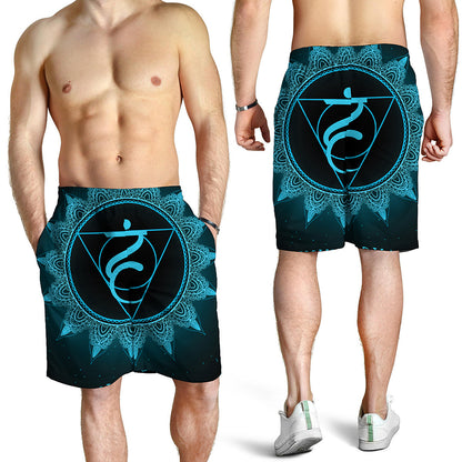Vishuddha Chakra Symbol Print Men's Shorts