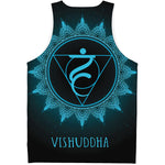 Vishuddha Chakra Symbol Print Men's Tank Top