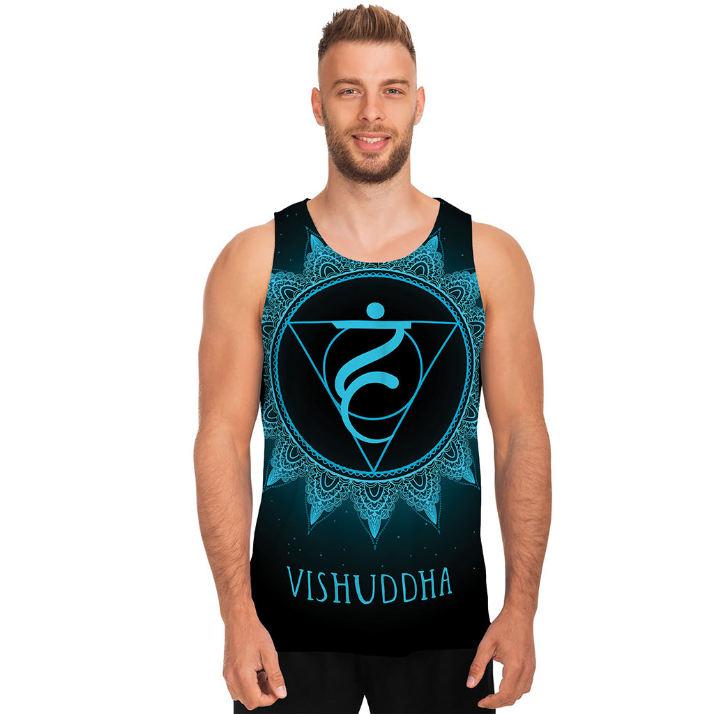 Vishuddha Chakra Symbol Print Men's Tank Top