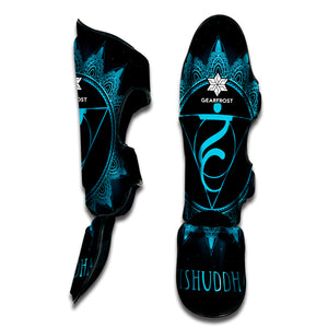 Vishuddha Chakra Symbol Print Muay Thai Shin Guard