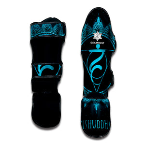 Vishuddha Chakra Symbol Print Muay Thai Shin Guard