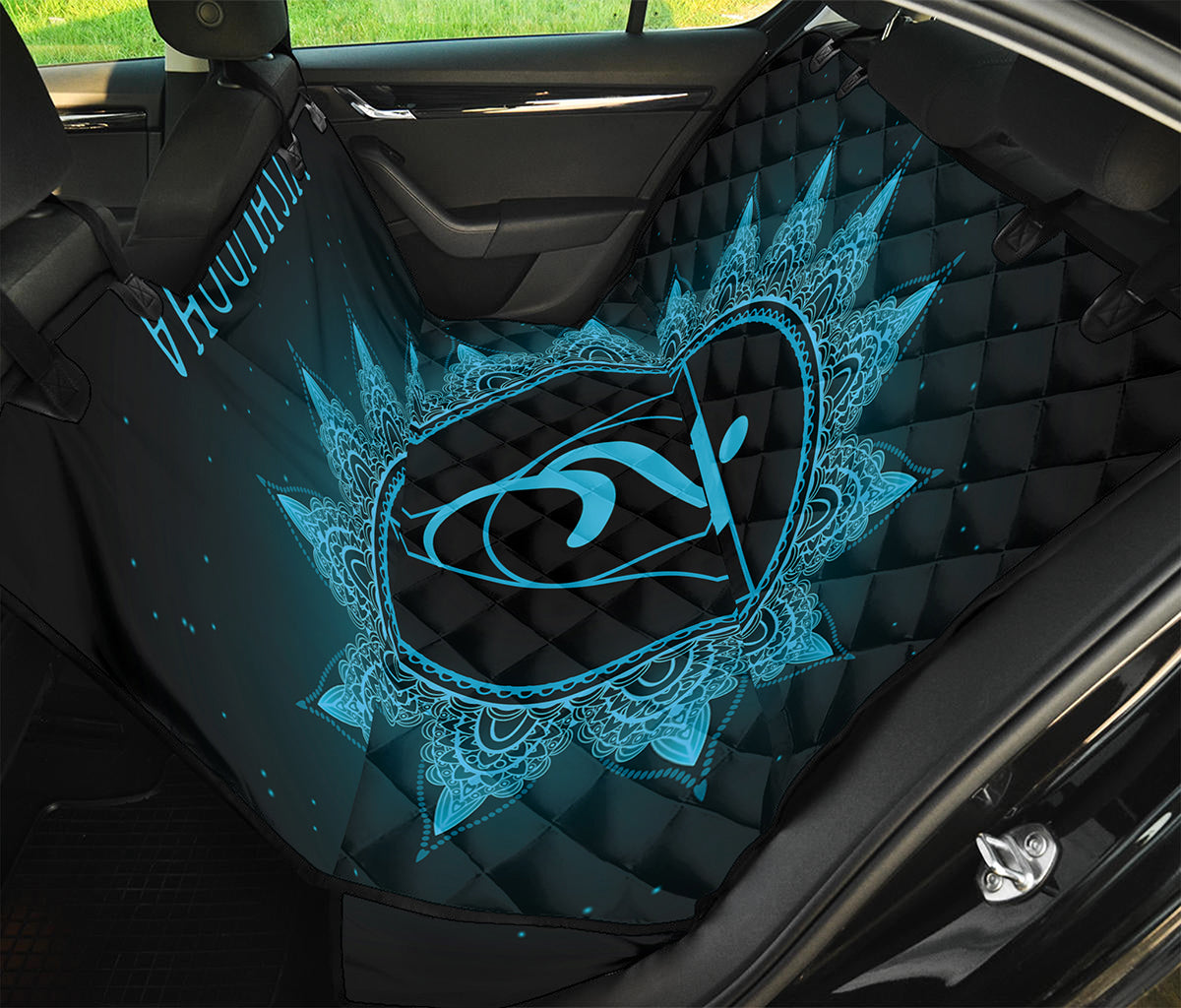 Vishuddha Chakra Symbol Print Pet Car Back Seat Cover