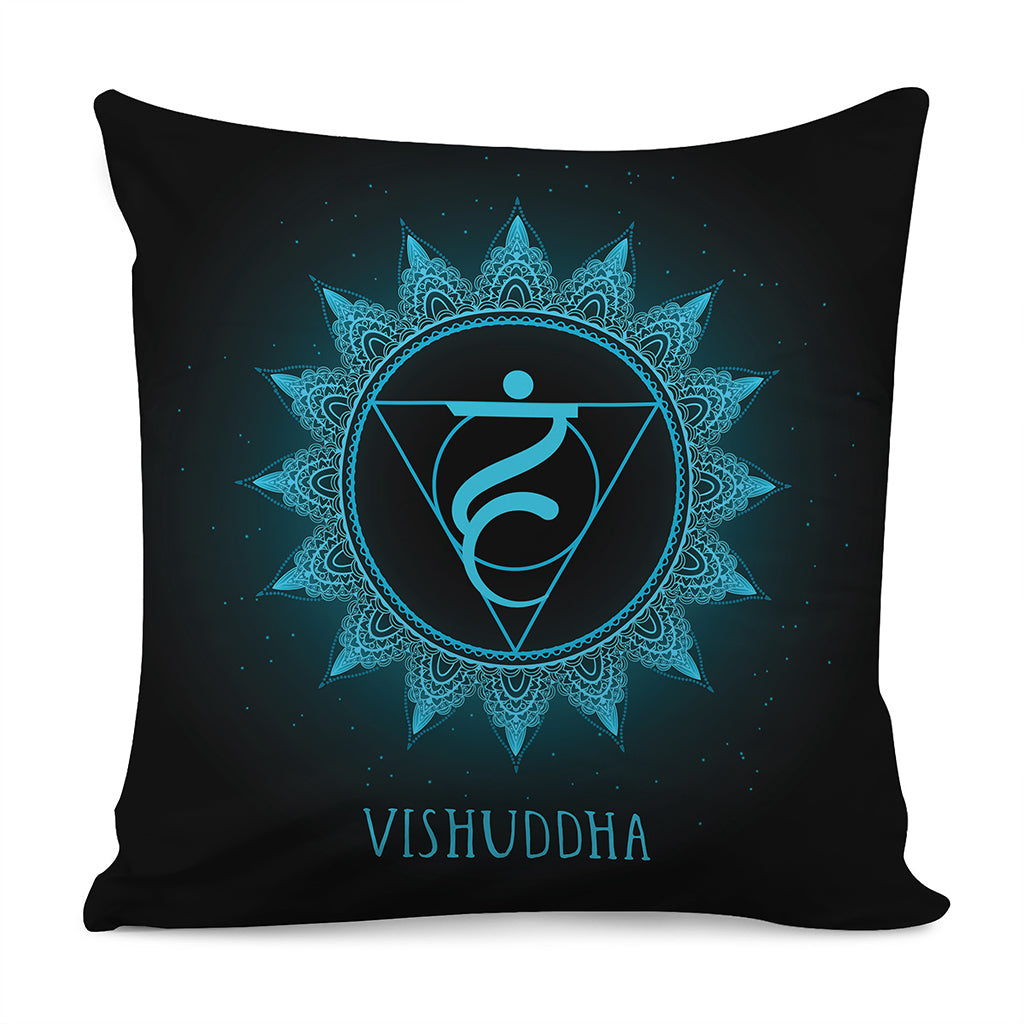 Vishuddha Chakra Symbol Print Pillow Cover