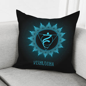 Vishuddha Chakra Symbol Print Pillow Cover