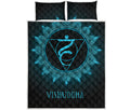 Vishuddha Chakra Symbol Print Quilt Bed Set